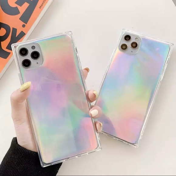 Iphone 11 12 XR 7 8 SE 2020 XS Holographic Clear Case 2pc - Picture 1 of 6